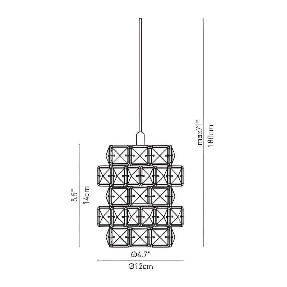 PENDENTE LED CUBICUS 5W LUZ AMARELA 3000K COM CABO 2 METROS - CHANDELIE
