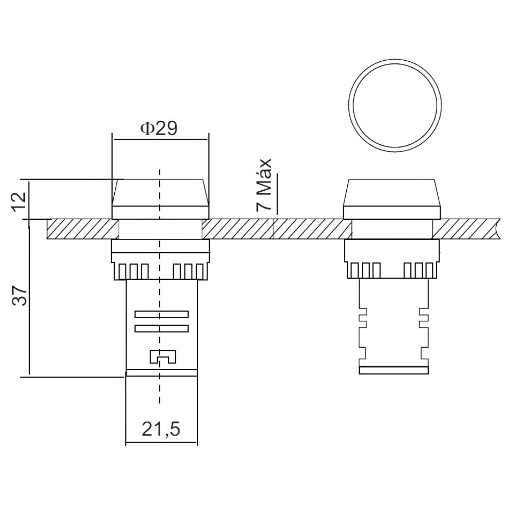 SINALEIRO LED PLASTICO MONOBLOCO VOLT/AMPER 220V VERMELHO - JNG