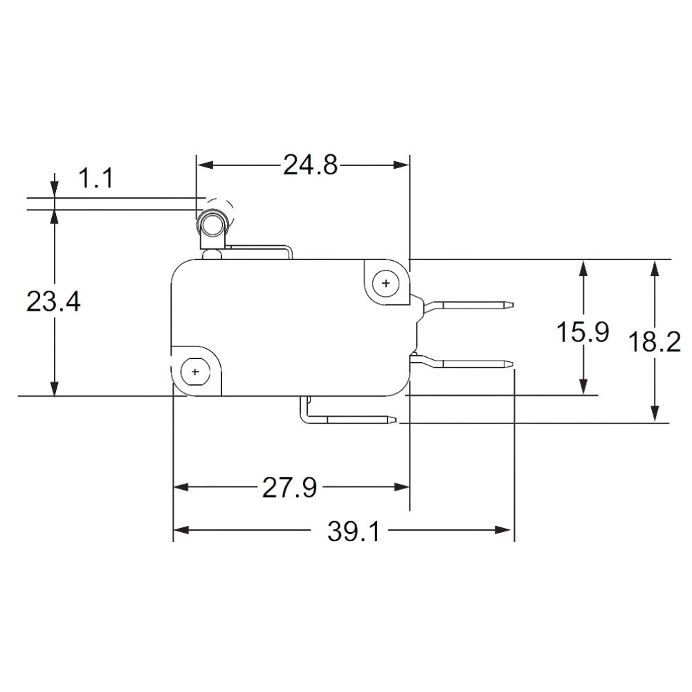 INTERRUPTOR MICRO 16A RV COM HASTE CURTA E ROLDANA - JNG