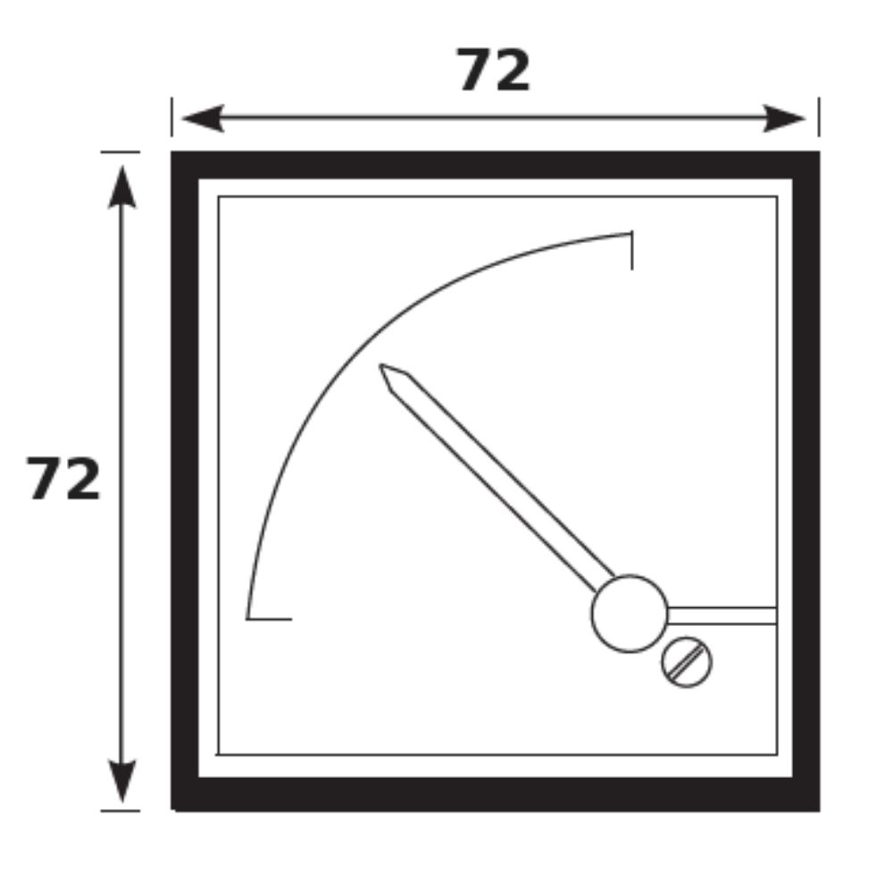 AMPERIMETRO FERRO MOVEL 72X72 500/5 - JNG
