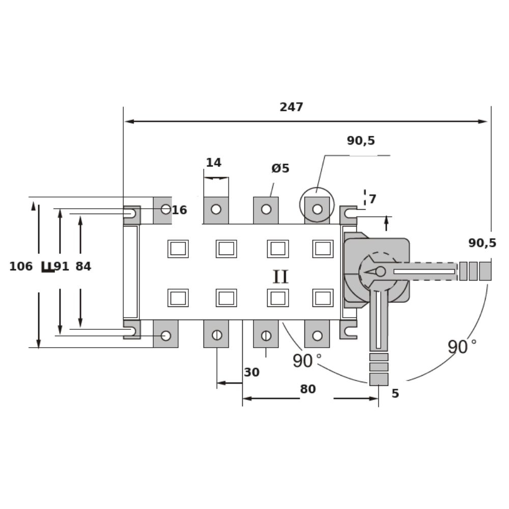CHAVE TRANSF MANUAL 3 POLOS 100A - JNG