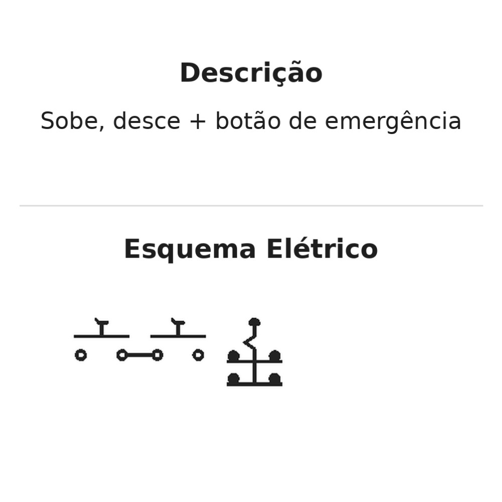 BOTOEIRA PENDENTE 2 BOTOES E EMERGENCIA - JNG