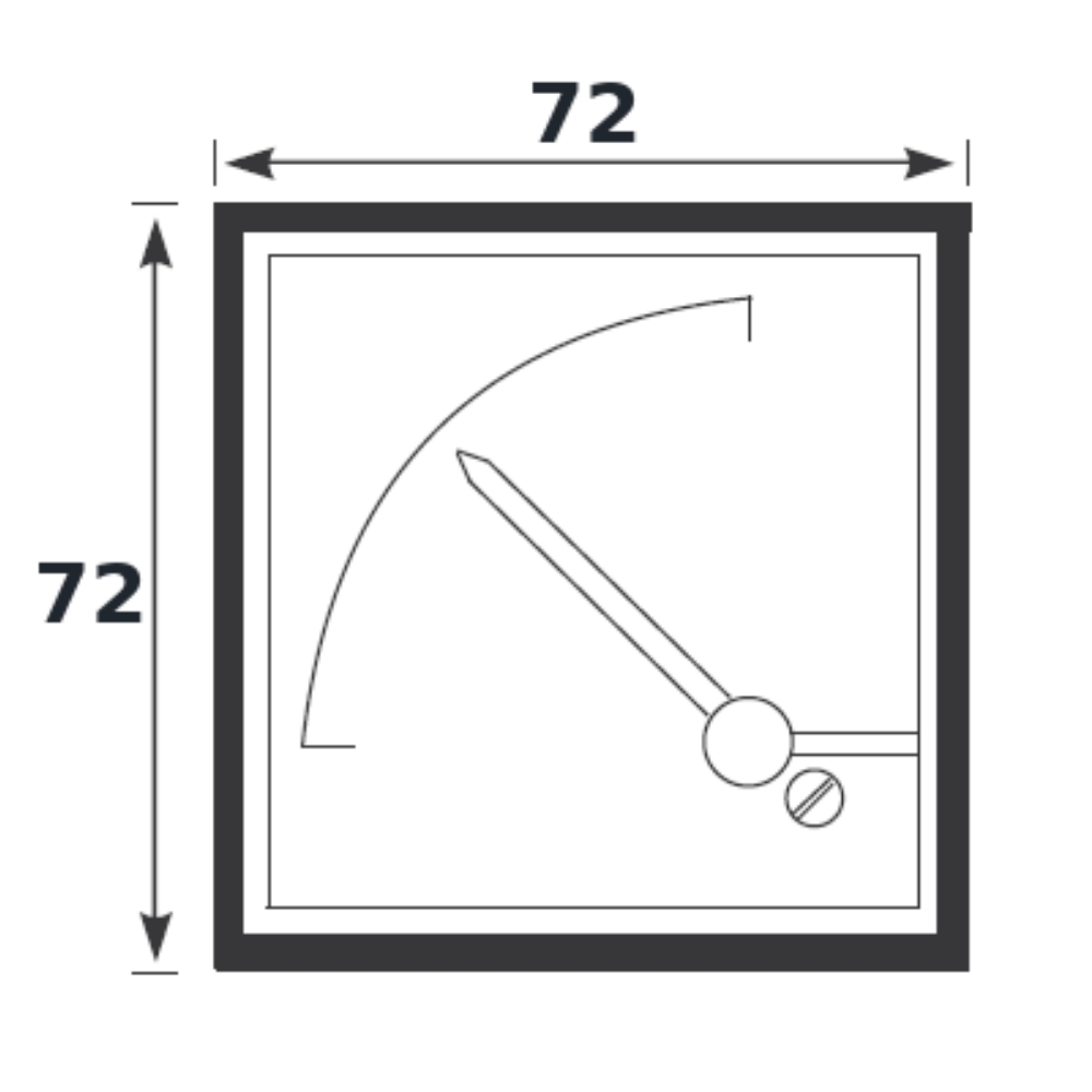 AMPERIMETRO FERRO MOVEL 72X72 0-100A - JNG