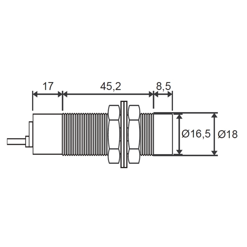 SENSOR INDUTIVO 18MM 90-250VCA NA/NF LM18-2008C - JNG