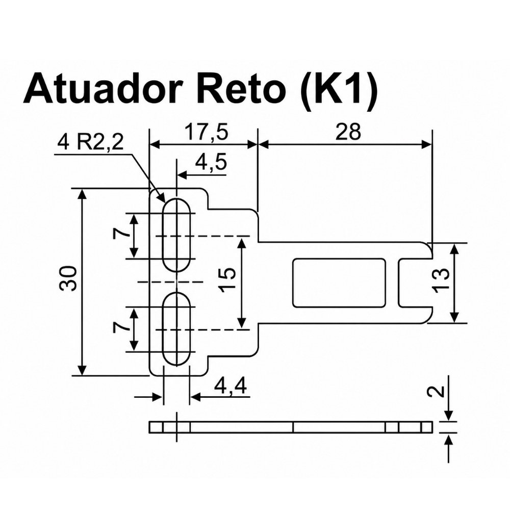 ATUADOR PARA CHAVE DE SEGURANCA CINZA RETO K1 - JNG