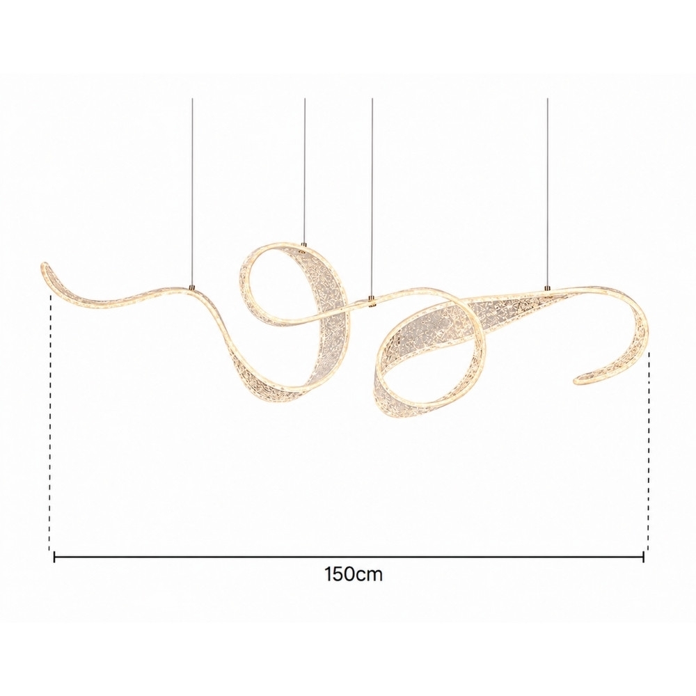 PENDENTE LED MESSY 100W BIVOLT LUZ AMARELA 3000K 8000LM 150CM DOURADO - SKYLIGHT