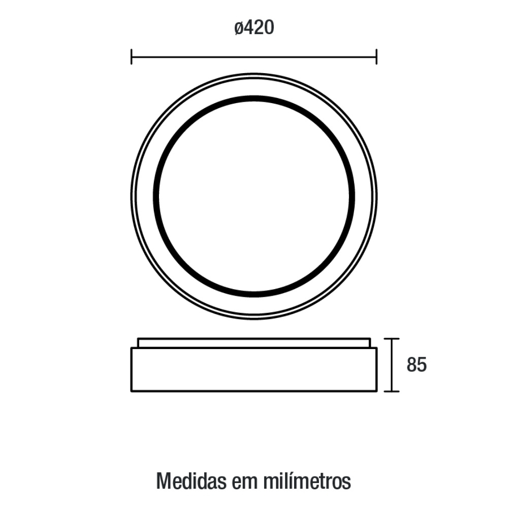 PLAFON LED AUREA 24W AMARELA/NEUTRA/BRANCO 1440LM 42CM BRANCO REDONDO - BLUMENAU