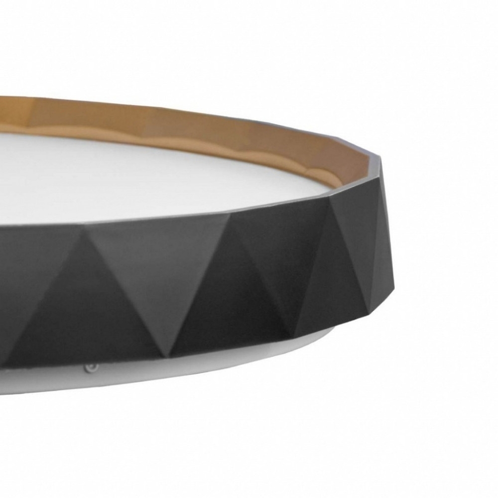 PLAFON LED GLORIA 48W AMARELA/NEUTRA/BRANCO 3840LM 48CM PRETO REDONDO - BLUMENAU