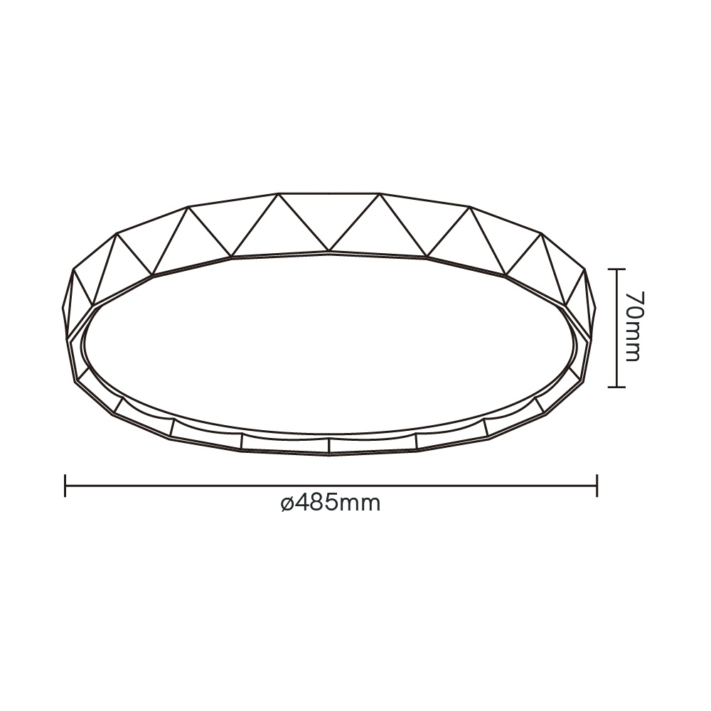 PLAFON LED GLORIA 48W AMARELA/NEUTRA/BRANCO 3840LM 48CM PRETO REDONDO - BLUMENAU