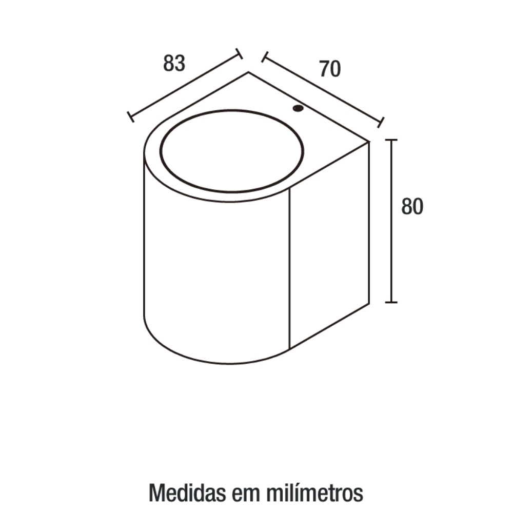ARANDELA AUTI 1 FACHO PARA 1 LAMPADA GU10 BIVOLT ALUM PRETO REDONDO - BLUMENAU