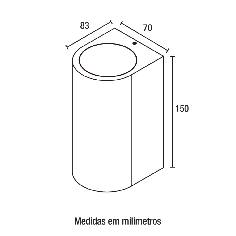 ARANDELA AUTI 2 FACHO PARA 2 LAMPADA GU10 BIVOLT ALUMINIO PRETO REDONDO - BLUMENAU