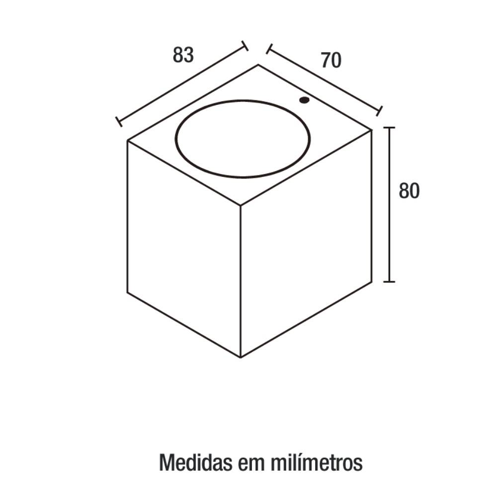 ARANDELA AUTI 1 FACHO PARA 1 LAMPADA GU10 BIVOLT ALUM PRETO QUADRADO - BLUMENAU