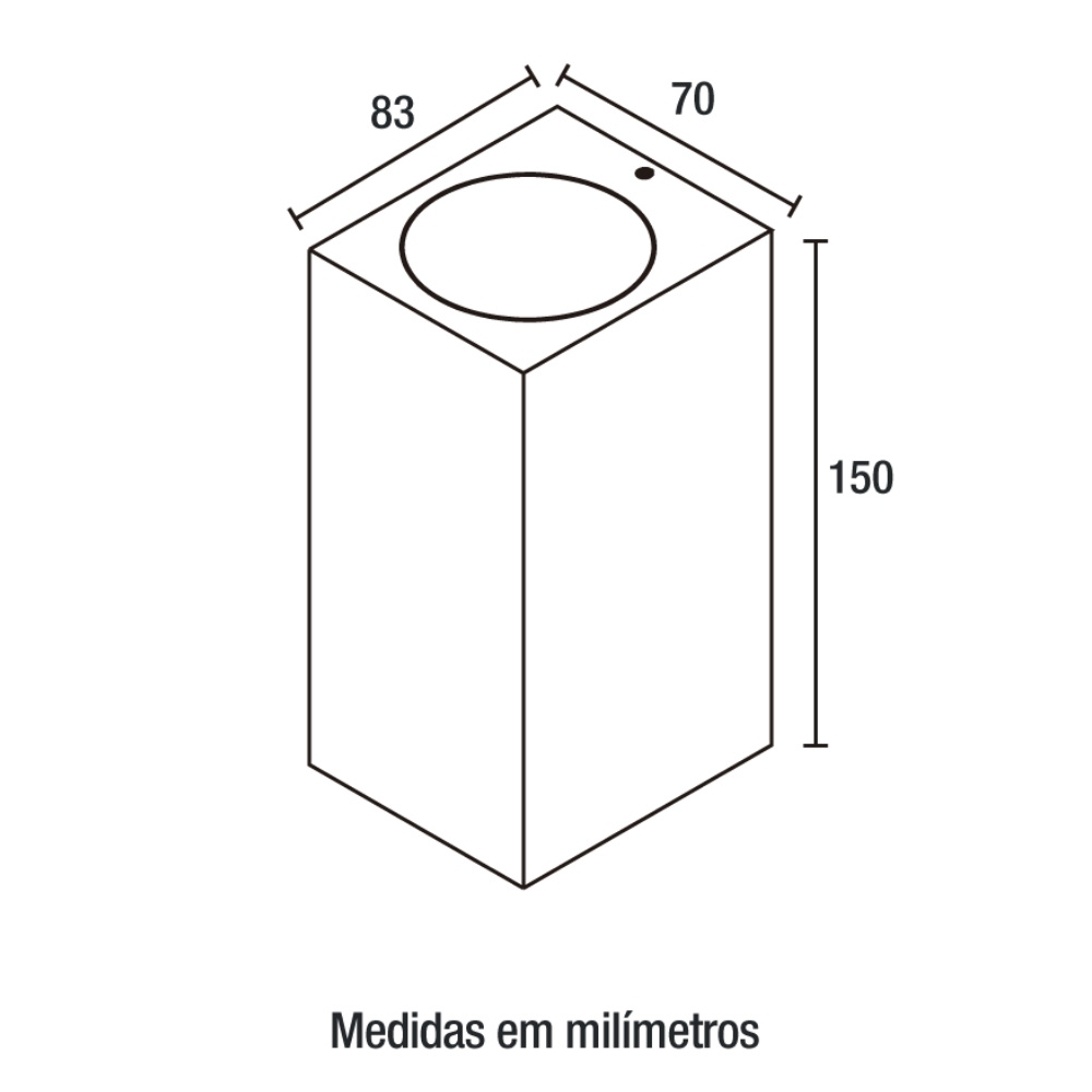 ARANDELA AUTI 2 FACHO PARA 2 LAMPADA GU10 BIVOLT ALUM PRETO QUADRADO - BLUMENAU