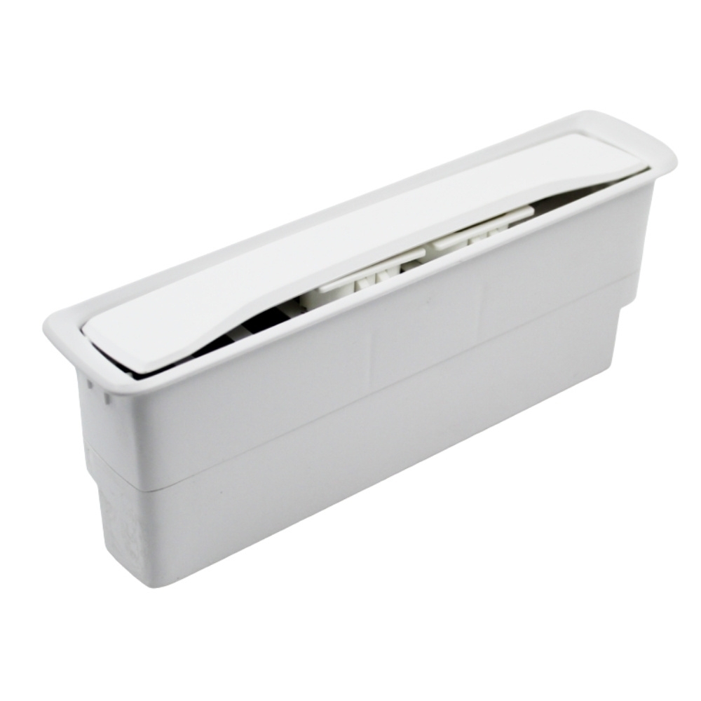 CAIXA EMBUTIR ABS PARA MESA COM 3 TOMADAS 20A+3 FUROS PARA RJ BRANCO - DUTOTEC