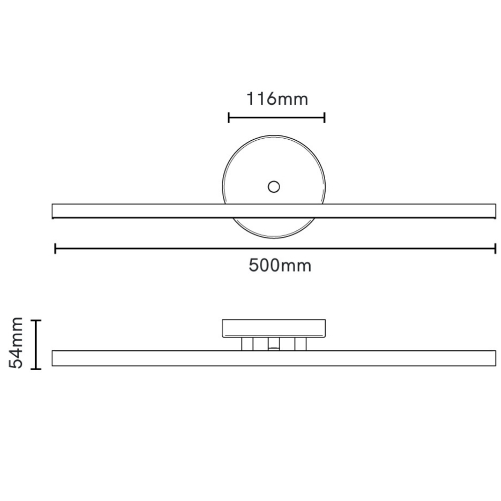 ARANDELA LED CLARA 10W BIVOLT LUZ AMARELA 3000K 600LM BRANCO 50CM - BLUMENAU