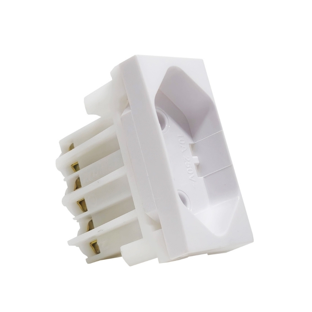MODULO TOMADA 2 POLOS + TERRA 10A BRANCO INOVA PRO - ALUMBRA