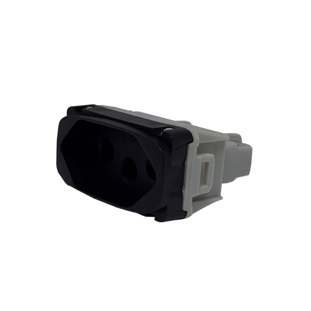 MODULO TOMADA 2 POLOS + TERRA 20A PRETO GRACIA/MAXX - ALUMBRA
