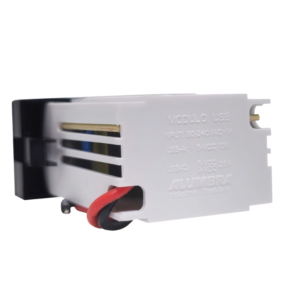 MODULO TOMADA USB 2A BIVOLT BLACK PIANO INOVAPRO - ALUMBRA