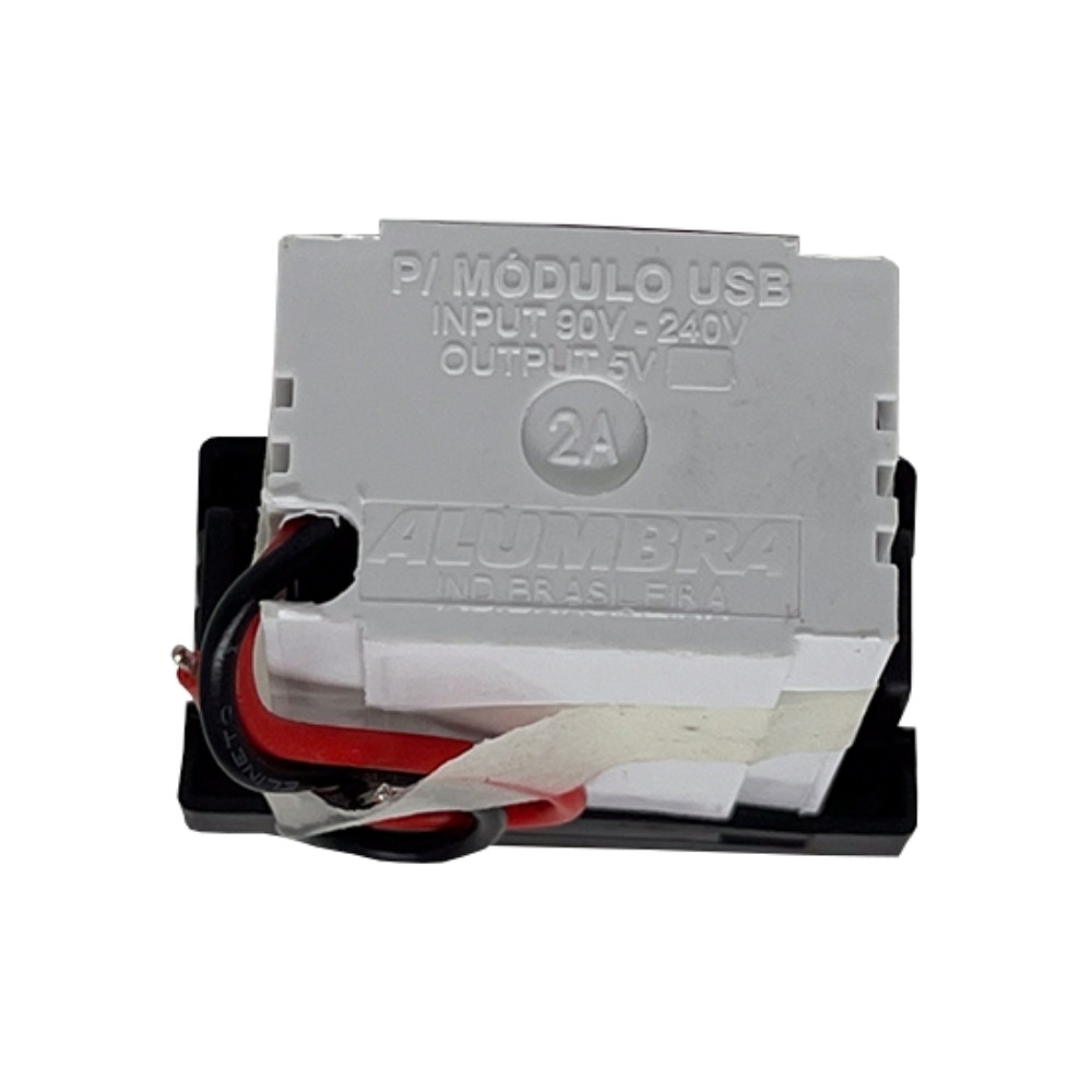 MODULO TOMADA USB 2A BIVOLT PRETO GRACIA/MAXX - ALUMBRA