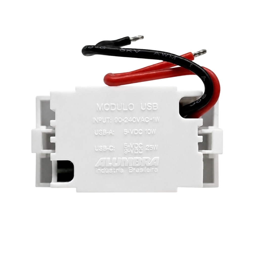 MODULO TOMADA USB-C 25W BIVOLT BRANCO INOVA PRO - ALUMBRA