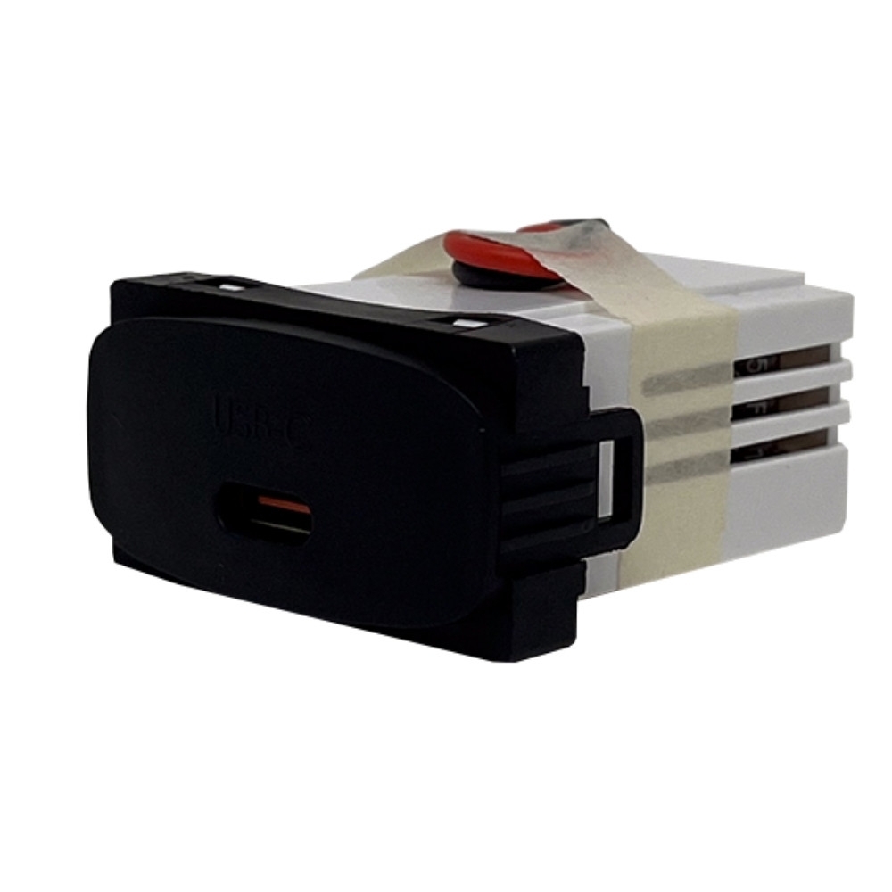 MODULO TOMADA USB-C 25W BIVOLT PRETO GRACIA MAXX - ALUMBRA