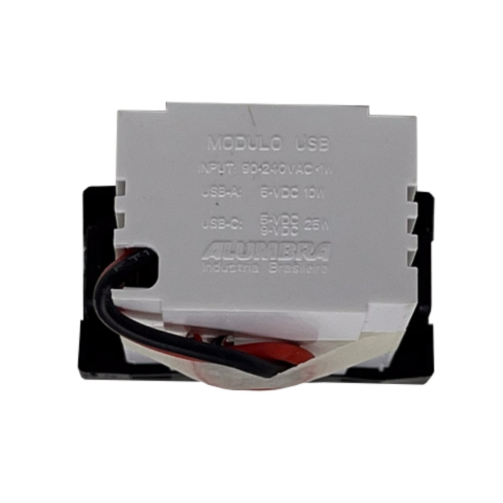 MODULO TOMADA USB-C 25W BIVOLT PRETO GRACIA MAXX - ALUMBRA