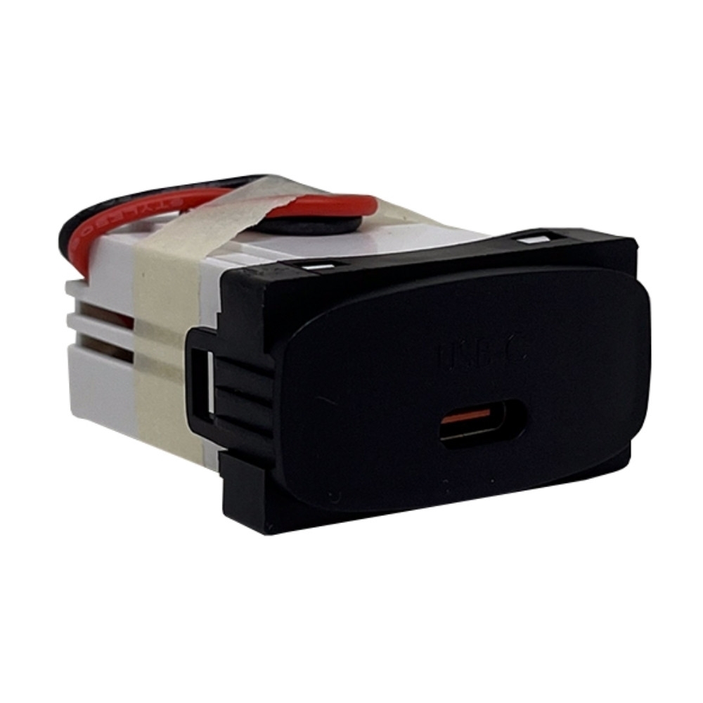 MODULO TOMADA USB-C 25W BIVOLT PRETO GRACIA MAXX - ALUMBRA