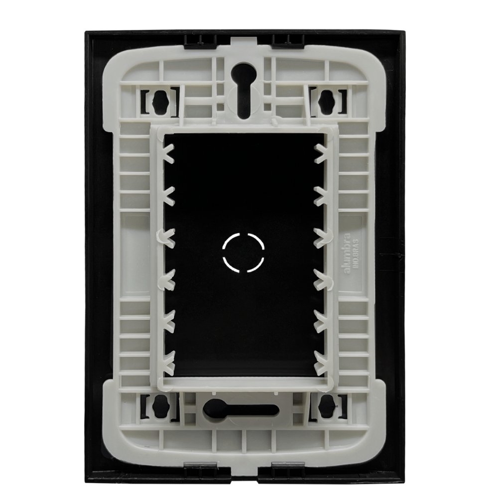 PLACA 4X2 CEGA/SAIDA DE FIO COM SUPOSTE PRETO FOSCO INOVA PRO - ALUMBRA