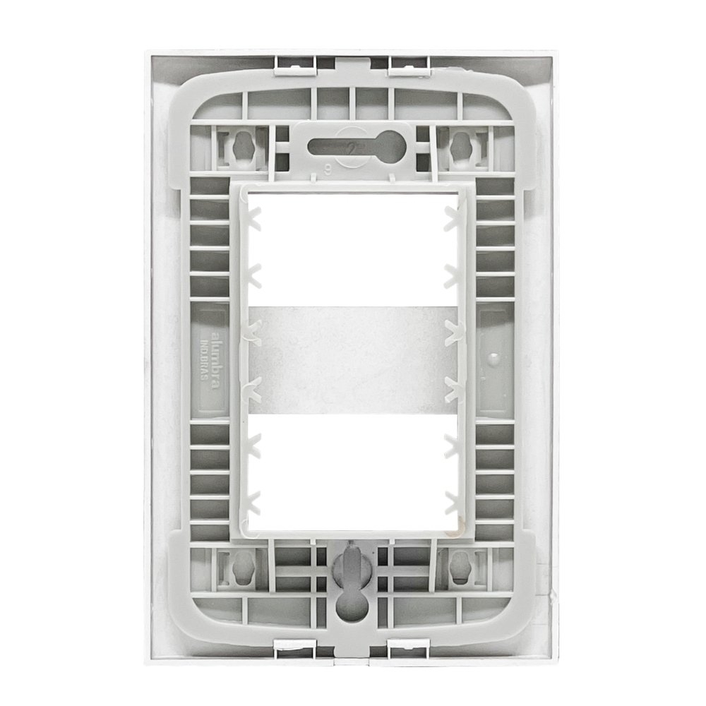 PLACA 4X2 PARA 2 POSTOS SEPARADOS COM SUPORTE CLASS TITANIUM INOVA PRO - ALUMBRA