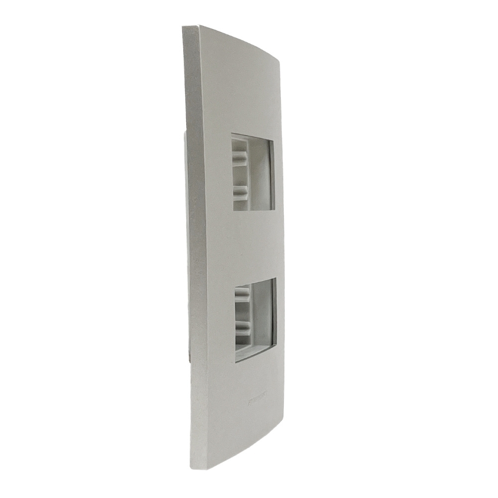 PLACA 4X2 PARA 2 POSTOS SEPARADOS COM SUPORTE CLASS TITANIUM INOVA PRO - ALUMBRA