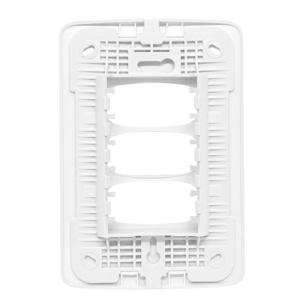 PLACA 4X2 PARA 3 POSTOS SEPARADOS COM SUPORTE BRANCO GRACIA MAXX - ALUMBRA
