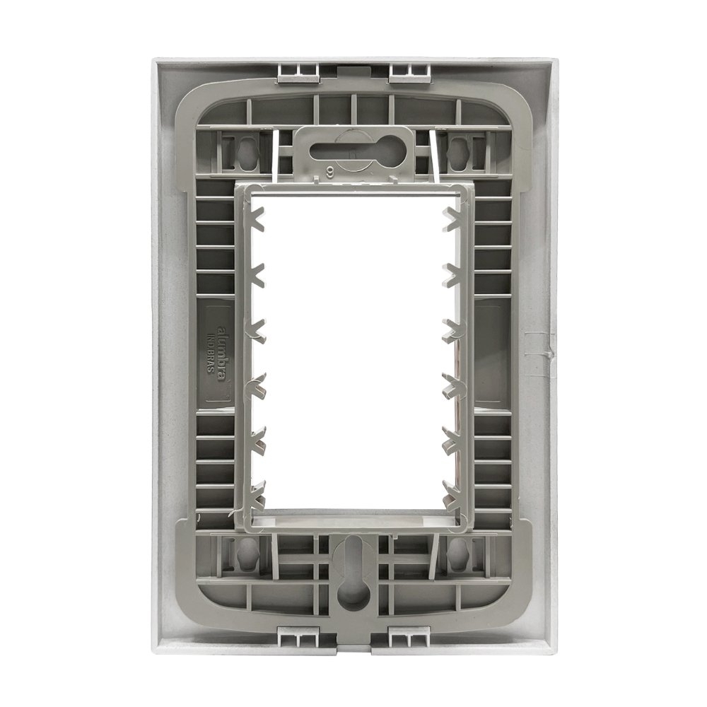 PLACA 4X2 PARA 3 POSTOS JUNTOS COM SUPORTE CLASS TITANIUM INOVA PRO - ALUMBRA