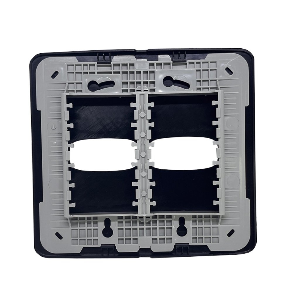 PLACA 4X4 PARA 2 POSTOS COM SUPORTE PRETO GRACIA MAXX - ALUMBRA