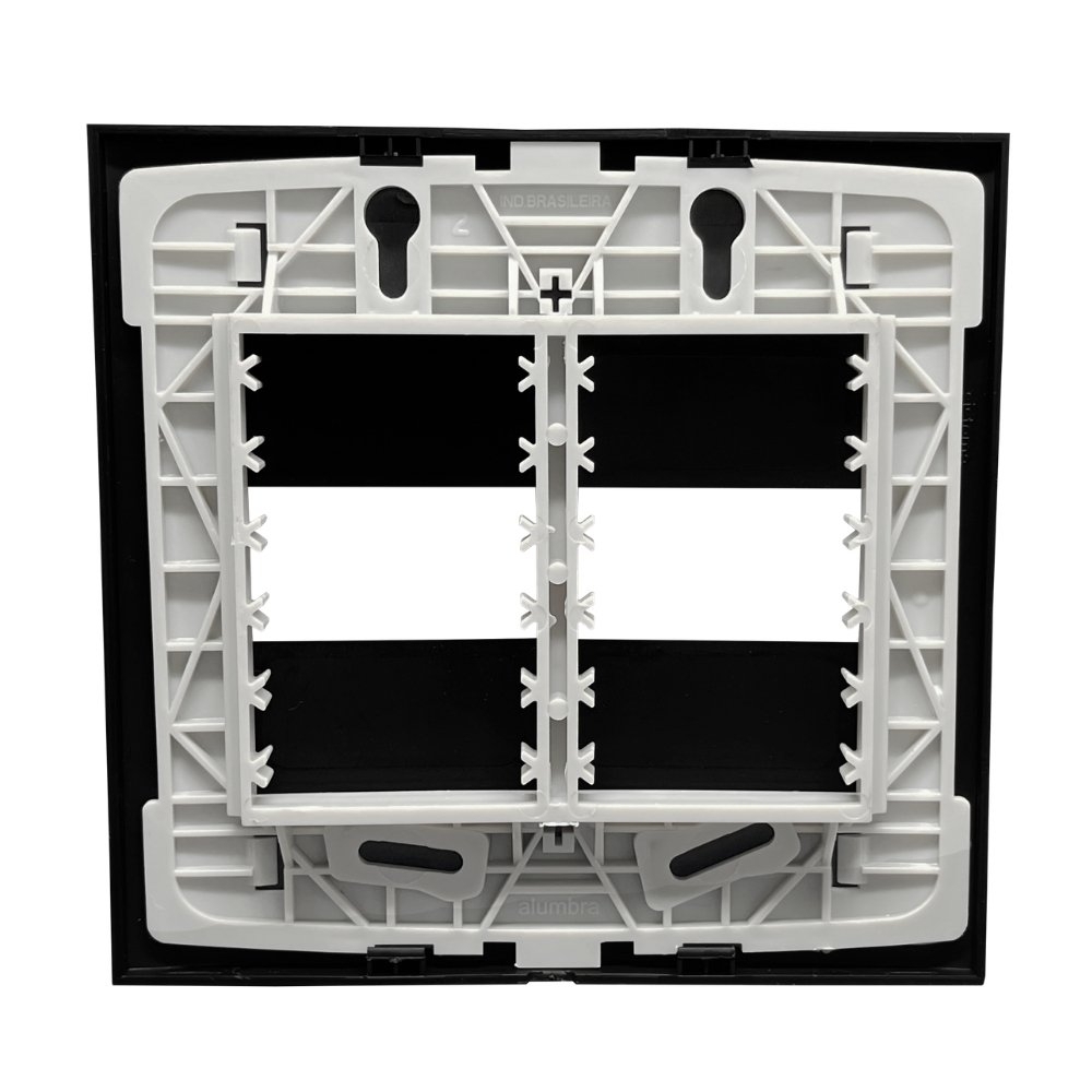 PLACA 4X4 PARA 2 POSTOS COM SUPORTE PRETO FOSCO CLASS INOVA PRO - ALUMBRA
