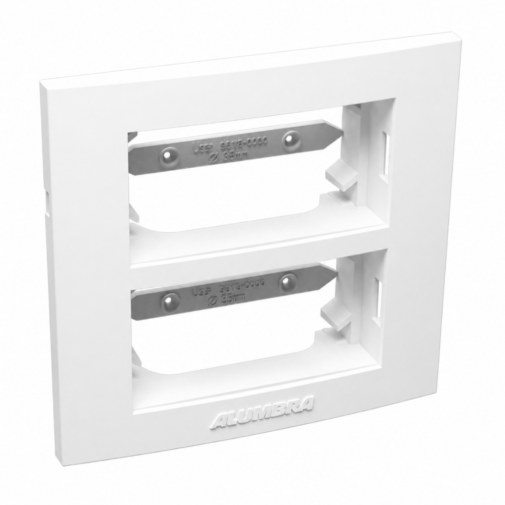 PLACA 4X4 2 POSTOS COM SUPORTE PARA MOVEIS BRANCO INOVA PRO - ALUMBRA