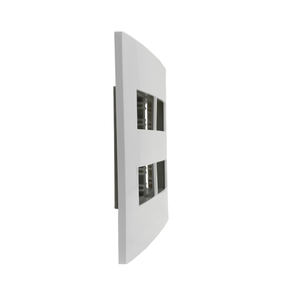 PLACA 4X4 PARA 4 POSTOS SEPARADOS COM SUPORTE BRANCO INOVA PRO - ALUMBRA