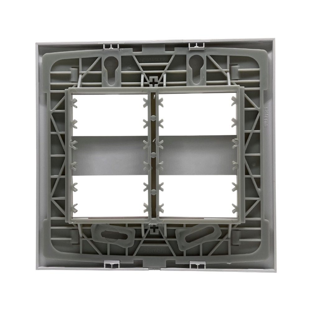 PLACA 4X4 PARA 4 POSTOS SEPARADOS COM SUPORTE BRANCO INOVA PRO - ALUMBRA