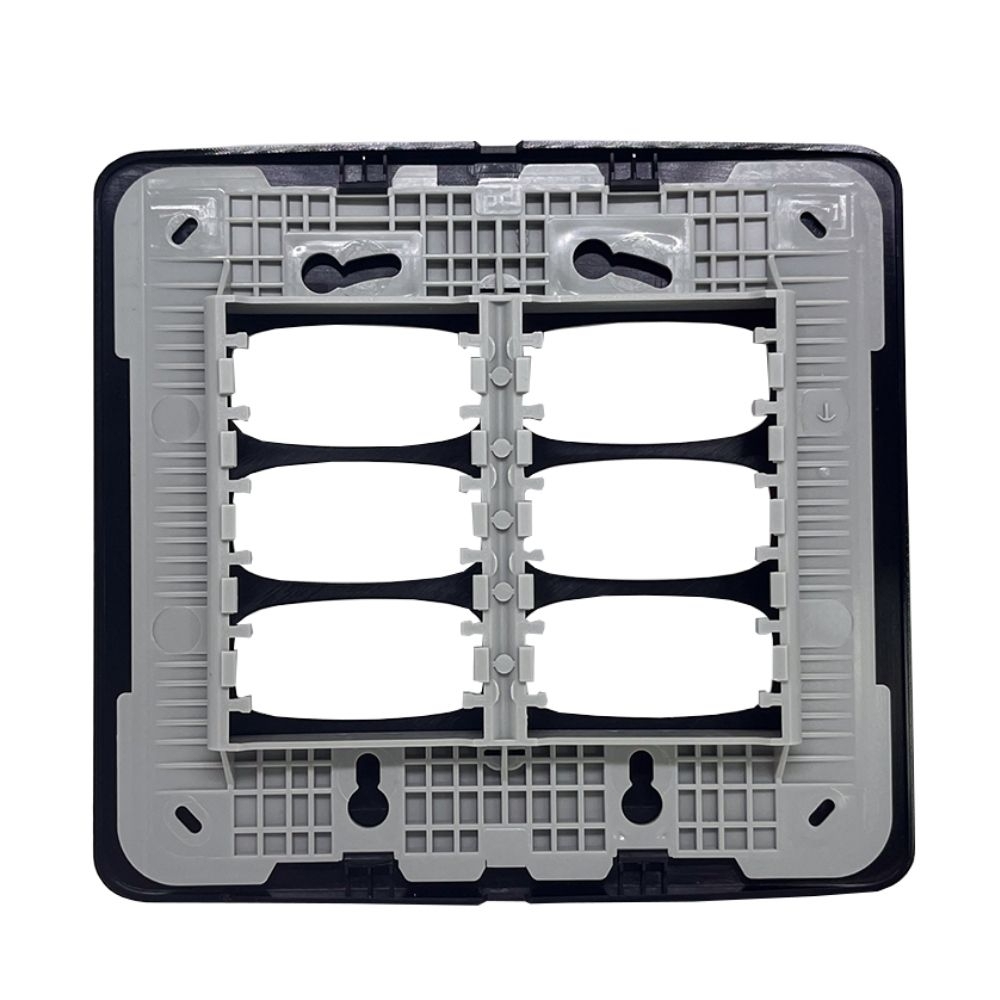 PLACA 4X4 PARA 6 POSTOS SEPARADOS COM SUPORTE PRETO GRACIA MAXX - ALUMBRA