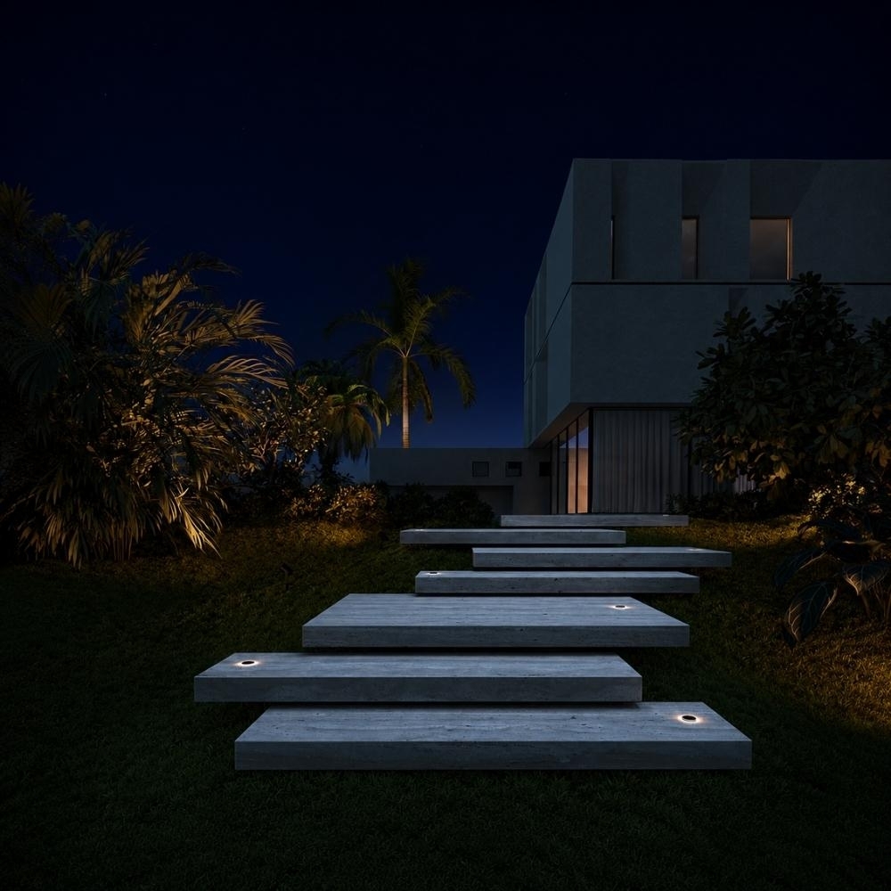 BALIZADOR DE SOLO WAY RING 1W IP67 LUZ AMARELA 3000K BIVOLT PRETO - STELLA