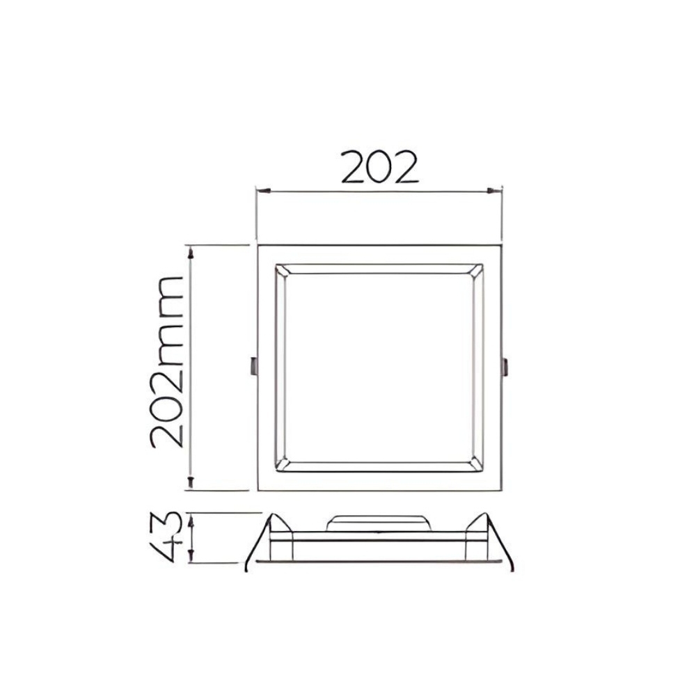 PAINEL LED EMBUTIR RECUADO 17W BIVOLT 5000K QUADRADO 20,2CM - STELLA