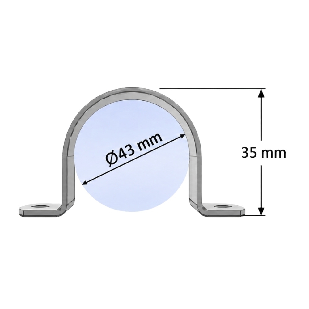 ABRACADEIRA U 1.1/4 POELGADA SIMPLES OMEGA - TECNOFORTE