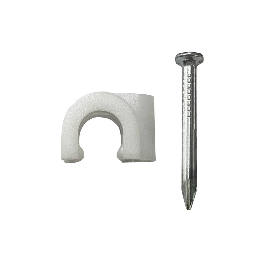 FIXA FIO COAXIAL 10 BRANCO + PREGO 2,5X25 COM 20 PECAS - SFORPLAST