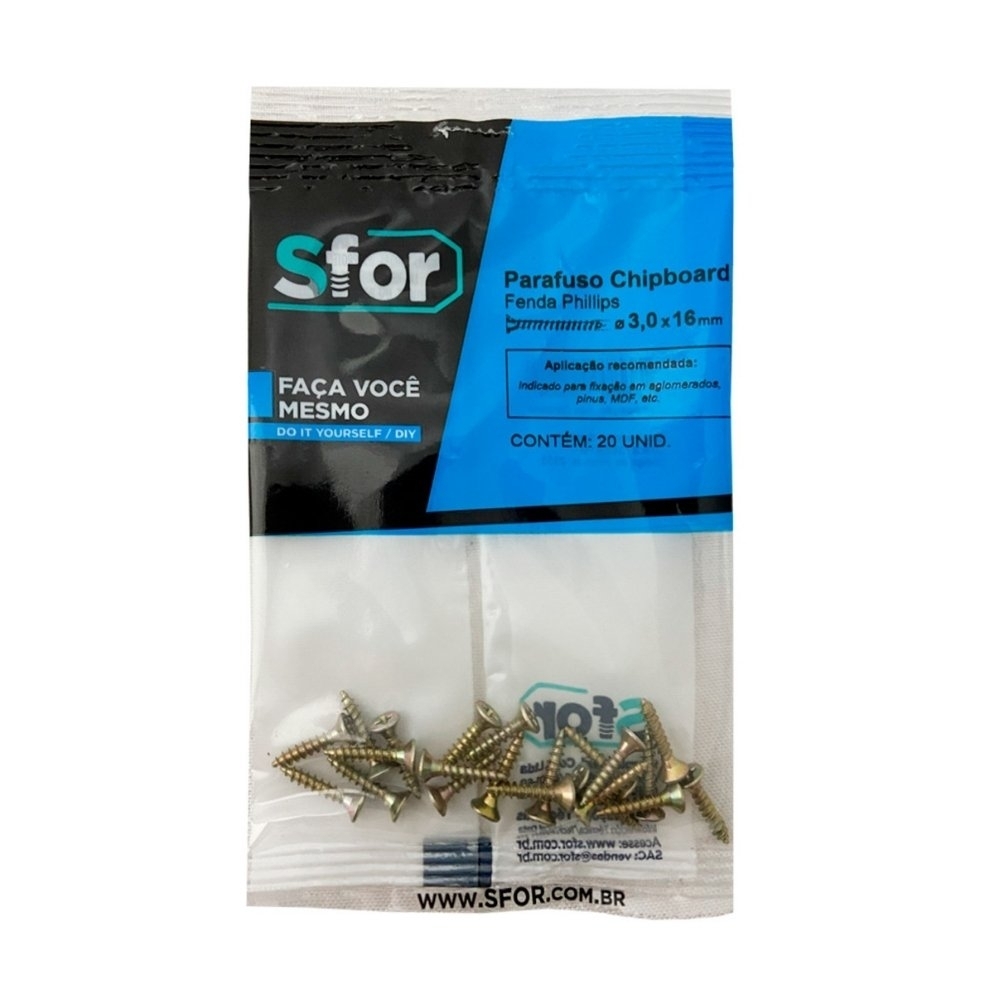 PARAFUSO CHIP PHILIPS 3,0X16 COM 20 PECAS - SFORPLAST
