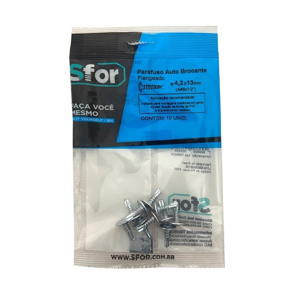 PARAFUSO AUTO-BROCANTE FLAG 4,2X1/2 COM 10 PECAS - SFORPLAST