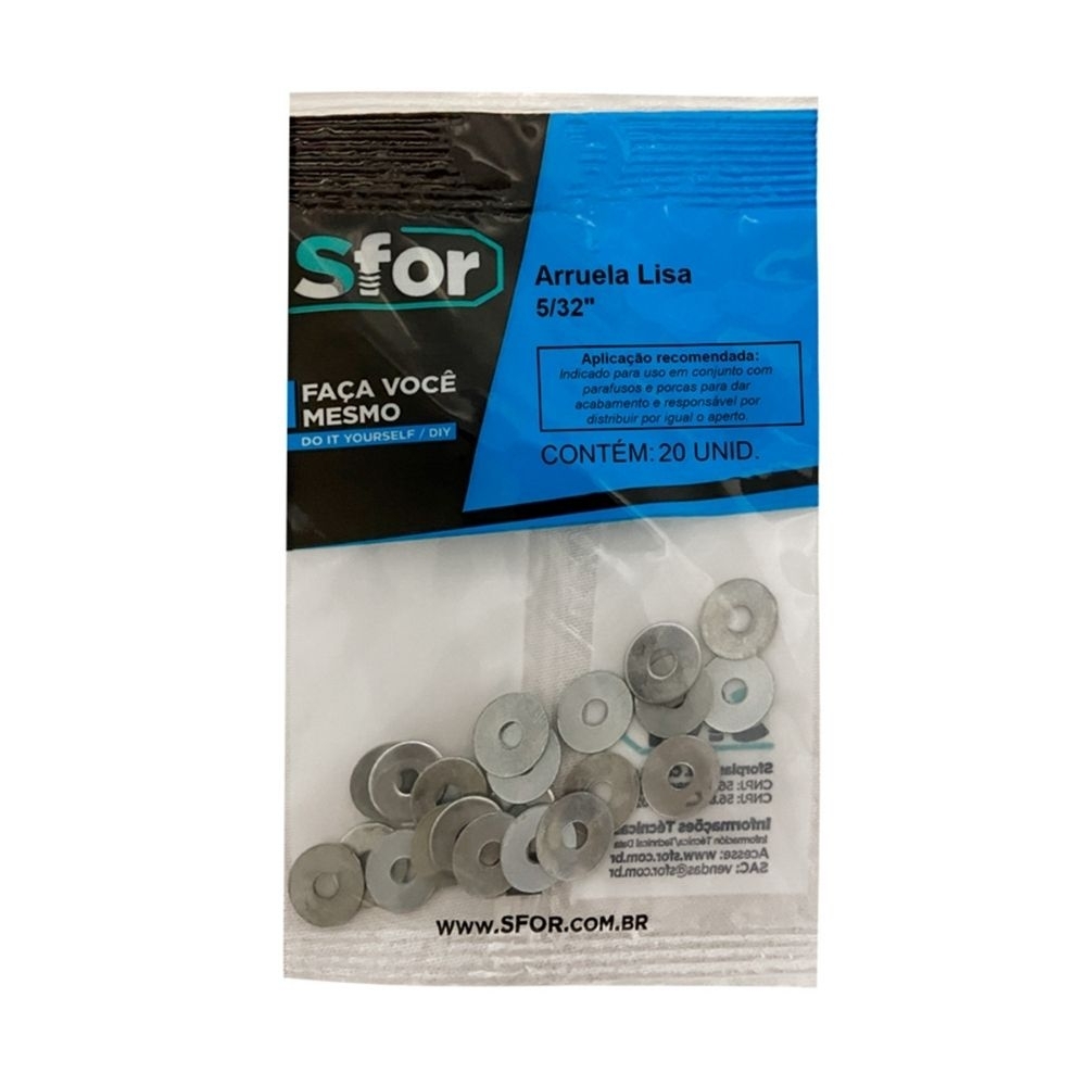 ARRUELA LISA 5/32 COM 20 PECAS - SFORPLAST