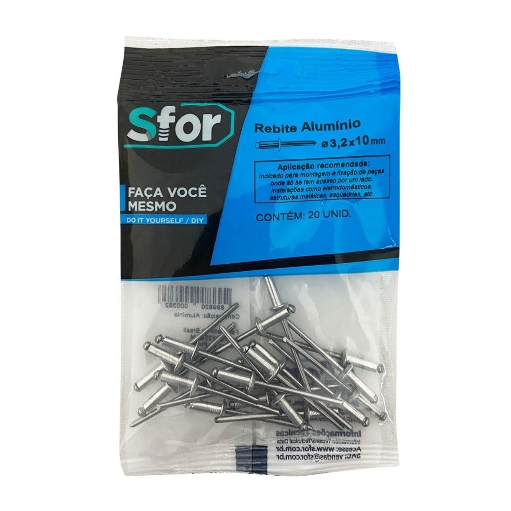 REBITE DE ALUMINIO N-310 COM 20 PECAS AMARELA - SFORPLAST