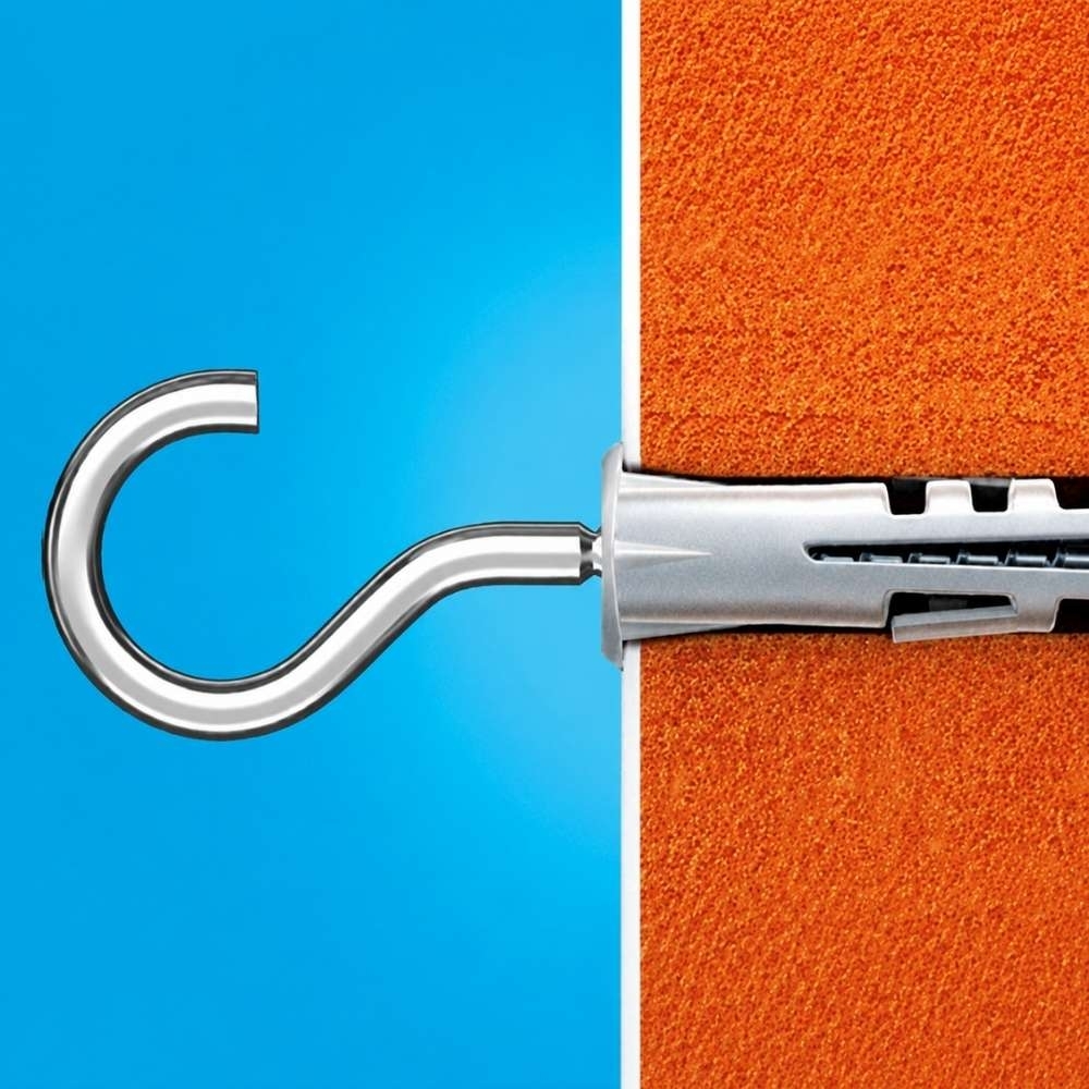 GANCHO COM BUCHA NYLON 6MM ABA COM 05 PECAS - SFORPLAST