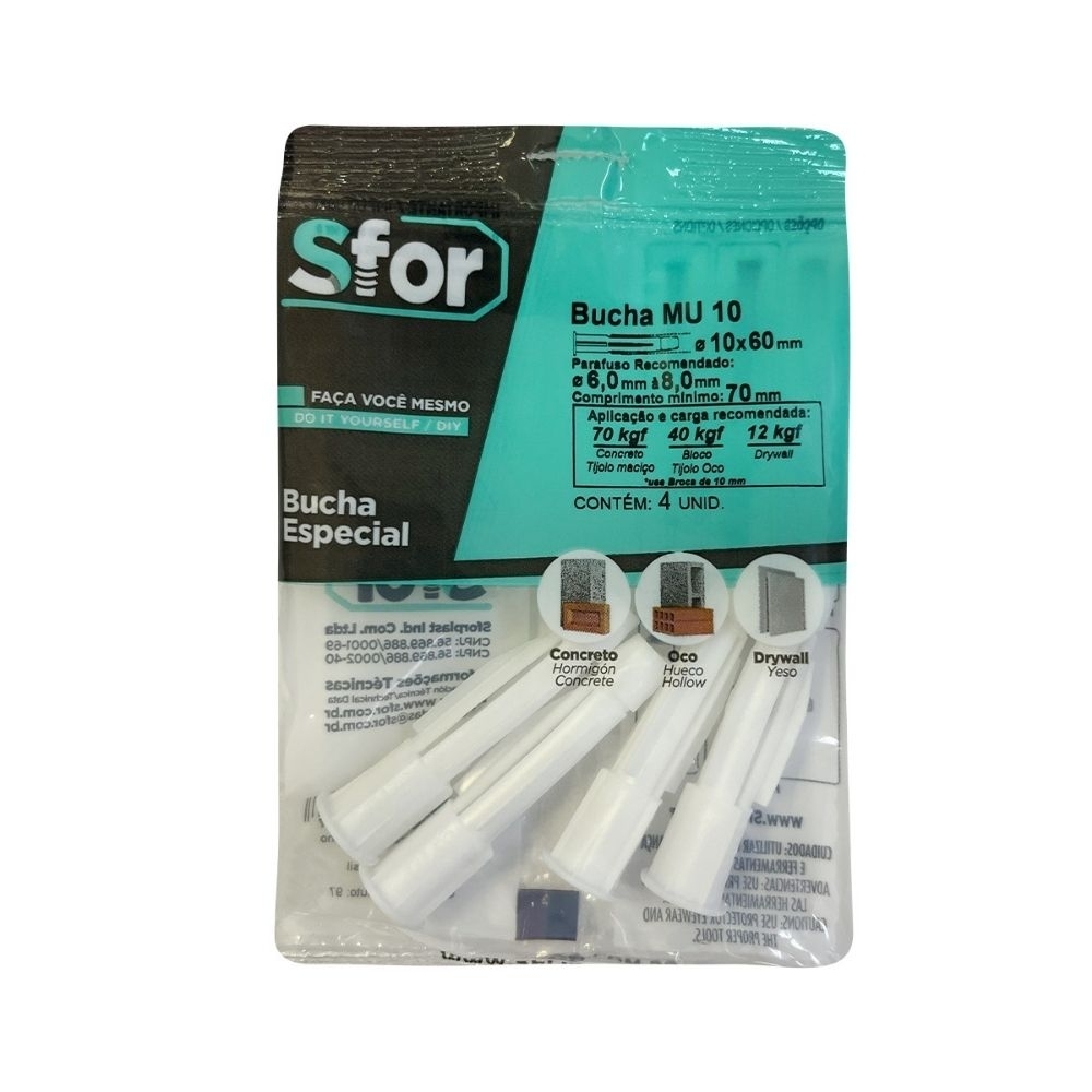 BUCHA MU 10 COM 4 PECAS - SFORPLAST