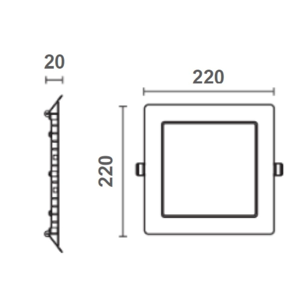 PAINEL LED EMBUTIR QUADRADO 18W BIVOLT LUZ BRANCA 6500K 1440LM - LEDVANCE