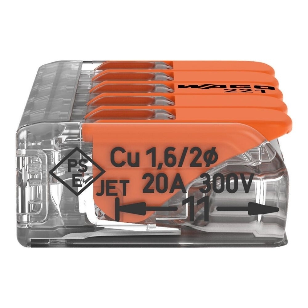 CONECTOR PARA FLEX 5P 32A 450V ATE 4MM RIG COM 25 PECAS - WAGO